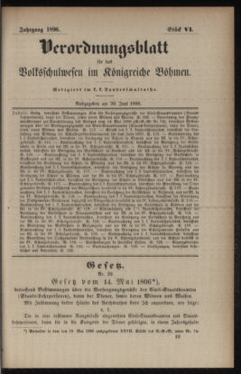 Verordnungsblatt für das Volksschulwesen im Königreiche Böhmen 18960630 Seite: 1