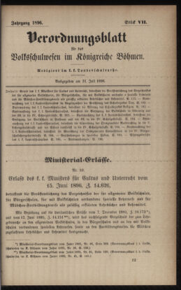 Verordnungsblatt für das Volksschulwesen im Königreiche Böhmen 18960731 Seite: 1