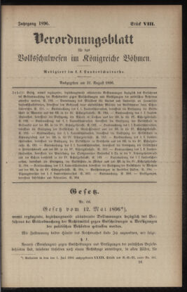 Verordnungsblatt für das Volksschulwesen im Königreiche Böhmen 18960831 Seite: 1