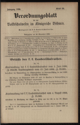 Verordnungsblatt für das Volksschulwesen im Königreiche Böhmen 18960930 Seite: 1