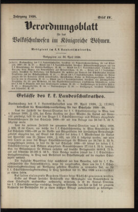 Verordnungsblatt für das Volksschulwesen im Königreiche Böhmen 18980430 Seite: 1