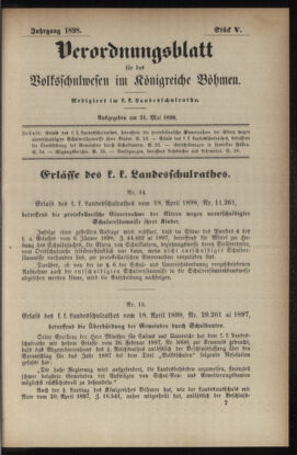 Verordnungsblatt für das Volksschulwesen im Königreiche Böhmen 18980531 Seite: 1