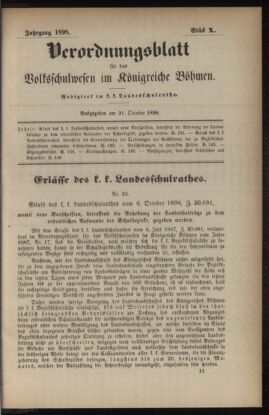 Verordnungsblatt für das Volksschulwesen im Königreiche Böhmen 18981031 Seite: 1