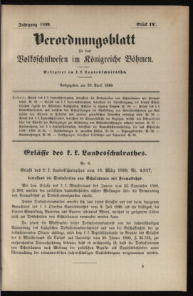 Verordnungsblatt für das Volksschulwesen im Königreiche Böhmen 18990430 Seite: 1