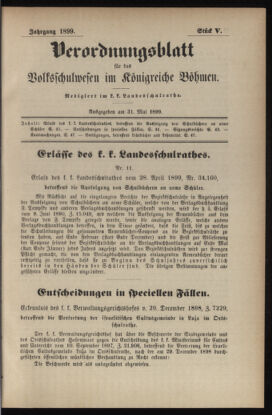 Verordnungsblatt für das Volksschulwesen im Königreiche Böhmen 18990531 Seite: 1