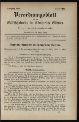 Verordnungsblatt für das Volksschulwesen im Königreiche Böhmen 18990831 Seite: 1