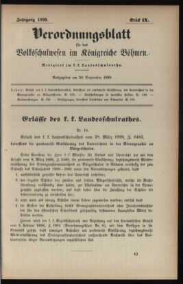 Verordnungsblatt für das Volksschulwesen im Königreiche Böhmen 18990930 Seite: 1