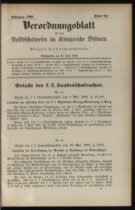 Verordnungsblatt für das Volksschulwesen im Königreiche Böhmen 19000630 Seite: 1