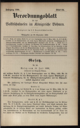 Verordnungsblatt für das Volksschulwesen im Königreiche Böhmen 19000930 Seite: 1