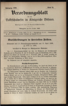 Verordnungsblatt für das Volksschulwesen im Königreiche Böhmen 19001031 Seite: 1