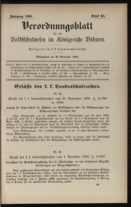 Verordnungsblatt für das Volksschulwesen im Königreiche Böhmen 19001130 Seite: 1