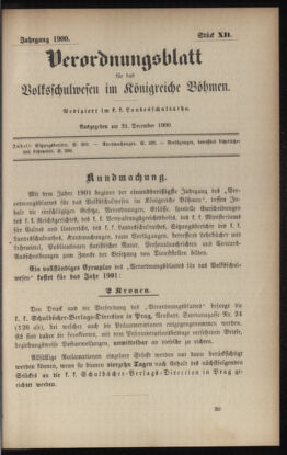 Verordnungsblatt für das Volksschulwesen im Königreiche Böhmen 19001231 Seite: 1