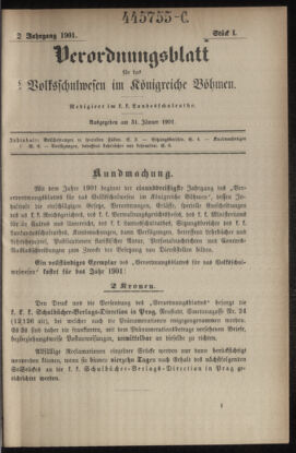 Verordnungsblatt für das Volksschulwesen im Königreiche Böhmen 19010131 Seite: 1