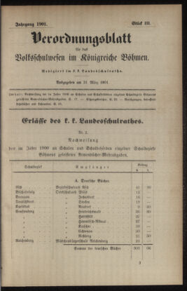 Verordnungsblatt für das Volksschulwesen im Königreiche Böhmen 19010331 Seite: 1