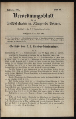 Verordnungsblatt für das Volksschulwesen im Königreiche Böhmen 19010430 Seite: 1