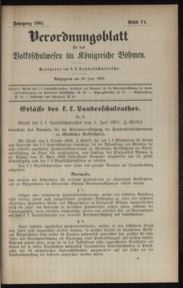 Verordnungsblatt für das Volksschulwesen im Königreiche Böhmen 19010630 Seite: 1