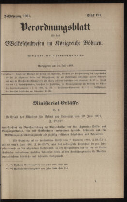 Verordnungsblatt für das Volksschulwesen im Königreiche Böhmen 19010731 Seite: 1