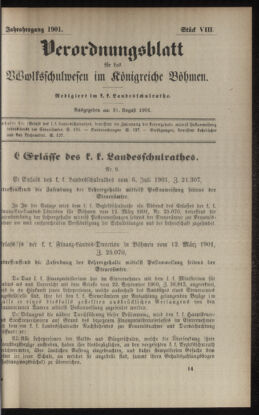 Verordnungsblatt für das Volksschulwesen im Königreiche Böhmen 19010831 Seite: 1