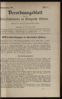 Verordnungsblatt für das Volksschulwesen im Königreiche Böhmen 19011031 Seite: 1