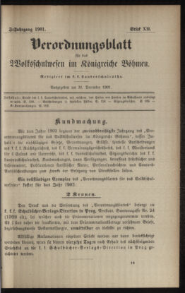 Verordnungsblatt für das Volksschulwesen im Königreiche Böhmen 19011231 Seite: 1