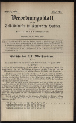 Verordnungsblatt für das Volksschulwesen im Königreiche Böhmen 19020831 Seite: 1