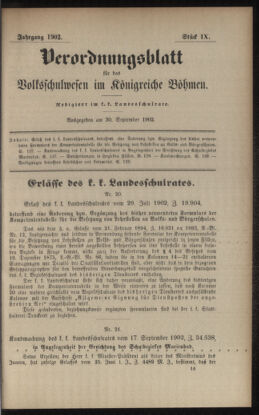 Verordnungsblatt für das Volksschulwesen im Königreiche Böhmen 19020930 Seite: 1