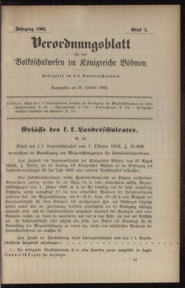 Verordnungsblatt für das Volksschulwesen im Königreiche Böhmen 19021031 Seite: 1