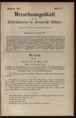 Verordnungsblatt für das Volksschulwesen im Königreiche Böhmen 19030430 Seite: 1