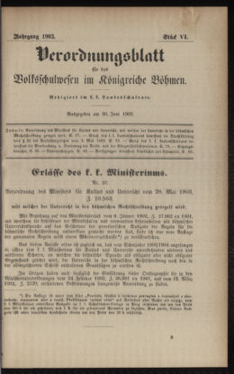 Verordnungsblatt für das Volksschulwesen im Königreiche Böhmen 19030630 Seite: 1