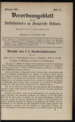 Verordnungsblatt für das Volksschulwesen im Königreiche Böhmen 19030930 Seite: 1