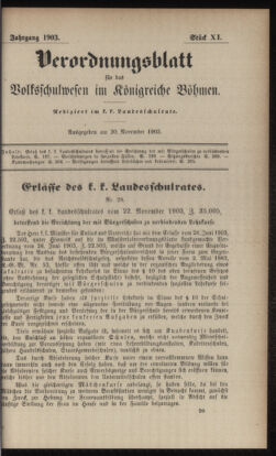 Verordnungsblatt für das Volksschulwesen im Königreiche Böhmen 19031130 Seite: 1