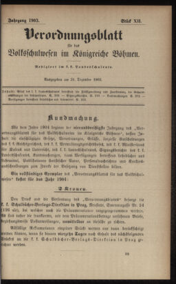 Verordnungsblatt für das Volksschulwesen im Königreiche Böhmen 19031231 Seite: 1