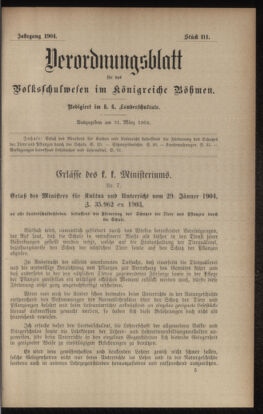 Verordnungsblatt für das Volksschulwesen im Königreiche Böhmen 19040331 Seite: 1