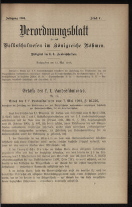 Verordnungsblatt für das Volksschulwesen im Königreiche Böhmen 19040531 Seite: 1