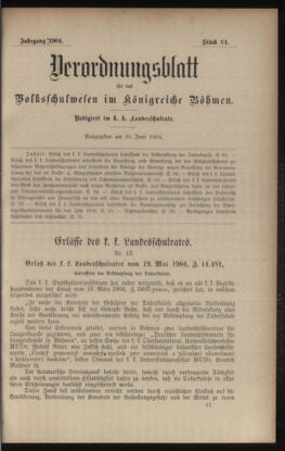 Verordnungsblatt für das Volksschulwesen im Königreiche Böhmen 19040630 Seite: 1