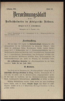 Verordnungsblatt für das Volksschulwesen im Königreiche Böhmen 19041231 Seite: 1