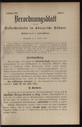 Verordnungsblatt für das Volksschulwesen im Königreiche Böhmen 19050131 Seite: 1