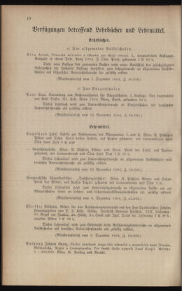 Verordnungsblatt für das Volksschulwesen im Königreiche Böhmen 19050131 Seite: 10