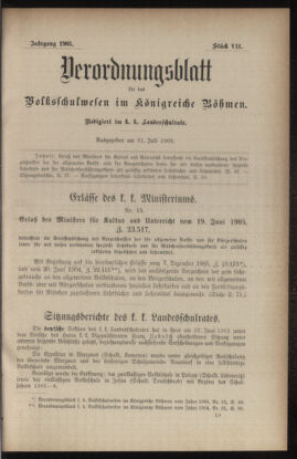 Verordnungsblatt für das Volksschulwesen im Königreiche Böhmen 19050731 Seite: 1