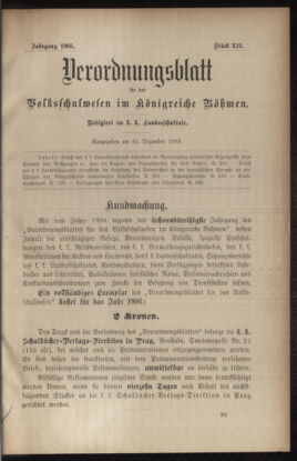 Verordnungsblatt für das Volksschulwesen im Königreiche Böhmen