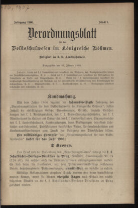 Verordnungsblatt für das Volksschulwesen im Königreiche Böhmen