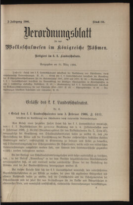 Verordnungsblatt für das Volksschulwesen im Königreiche Böhmen 19060331 Seite: 1