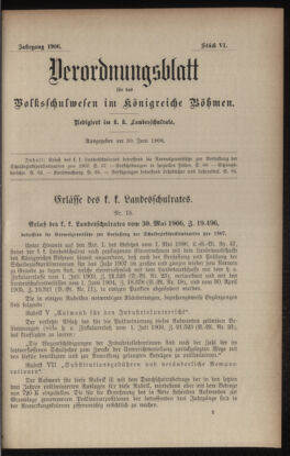 Verordnungsblatt für das Volksschulwesen im Königreiche Böhmen