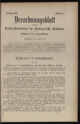 Verordnungsblatt für das Volksschulwesen im Königreiche Böhmen 19060731 Seite: 1