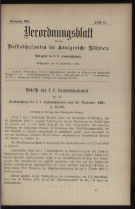 Verordnungsblatt für das Volksschulwesen im Königreiche Böhmen 19060930 Seite: 1