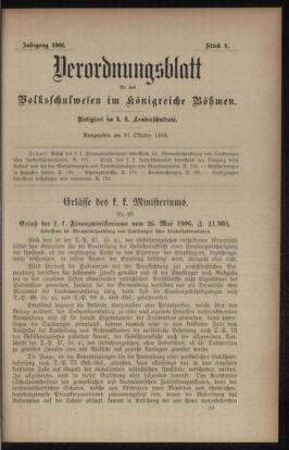 Verordnungsblatt für das Volksschulwesen im Königreiche Böhmen 19061031 Seite: 1