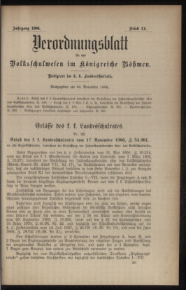 Verordnungsblatt für das Volksschulwesen im Königreiche Böhmen 19061130 Seite: 1