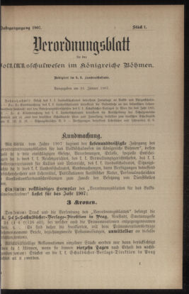 Verordnungsblatt für das Volksschulwesen im Königreiche Böhmen 19070131 Seite: 1