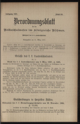 Verordnungsblatt für das Volksschulwesen im Königreiche Böhmen 19070331 Seite: 1