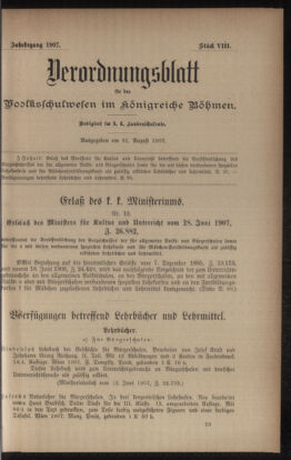 Verordnungsblatt für das Volksschulwesen im Königreiche Böhmen 19070831 Seite: 1